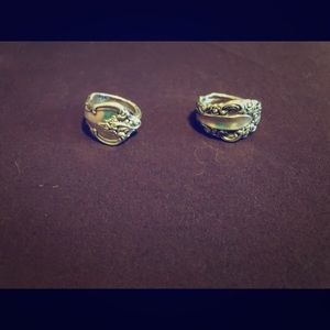 2 stainless steel spoon rings